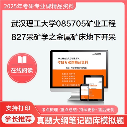 武汉理工大学085705矿业工程827采矿学之金属矿床地下开采